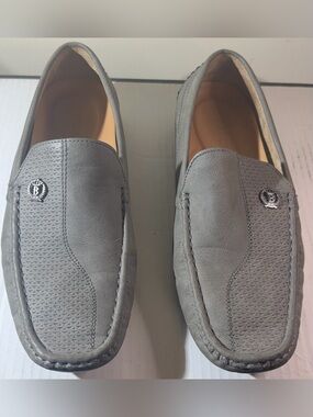 Men's Grey Suede Slip-On Loafers by Bruno Marc
